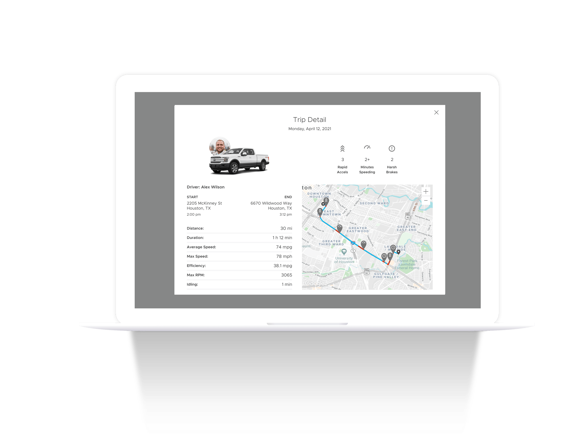 screenshot of Force Fleet Tracking